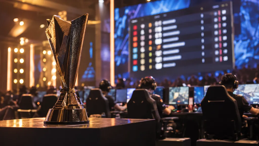 Esports venue and competitive trophy illustrating R6 Leaderboard - Check Top Rainbow Six Siege Players and Rankings