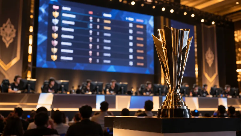 Esports venue and competitive trophy illustrating R6 Leaderboard - Check Top Rainbow Six Siege Players and Rankings