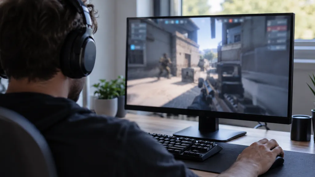 Gaming analytics workstation illustrating R6 Live Match Tracker - Check Player Stats During Siege Matches
