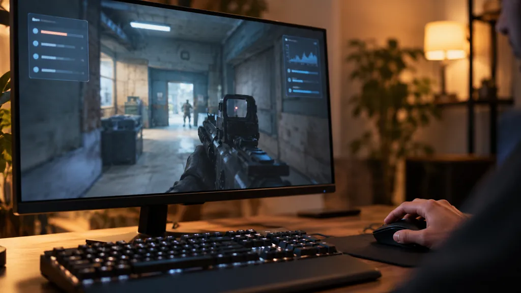 Gaming analytics workstation illustrating R6 Live Stats - Check Real-Time Siege Player Performance