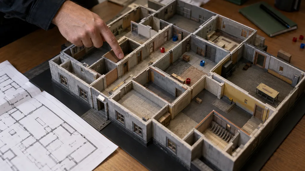 Architectural tactical-map model illustrating R6 Map Stats - Find Your Best and Worst Rainbow Six Siege Maps