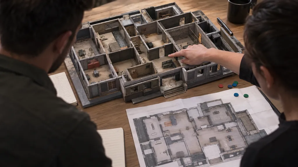 Architectural tactical-map model illustrating R6 Map Stats - Find Your Best and Worst Rainbow Six Siege Maps