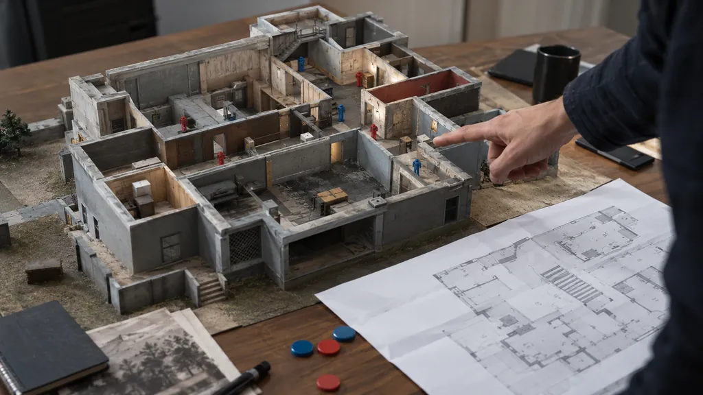 Architectural tactical-map model illustrating R6 Map Stats - Find Your Best and Worst Rainbow Six Siege Maps