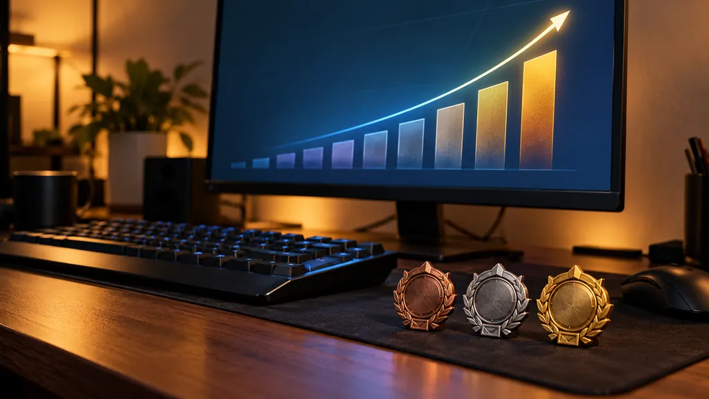 Gaming analytics workstation illustrating Rainbow Six Siege Rank System Explained - Ranks, RP and Ranked 3.0