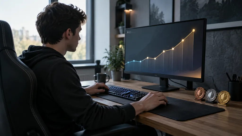 Gaming analytics workstation illustrating R6 RP Tracker - Track Ranked Points and Siege Rank Progress