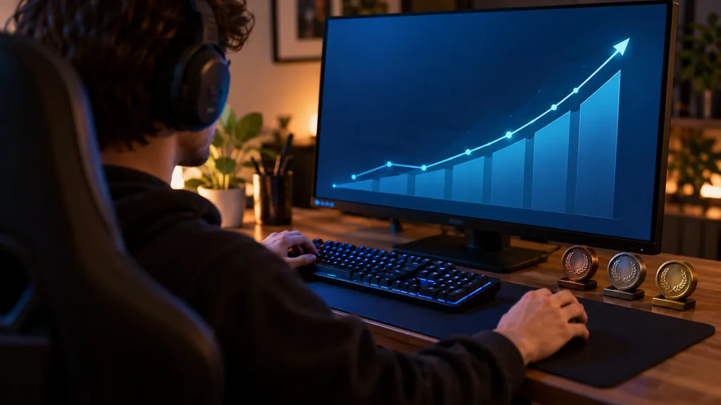 Gaming analytics workstation illustrating R6 Siege X Tracker - Complete Guide to Player Stats and Rankings