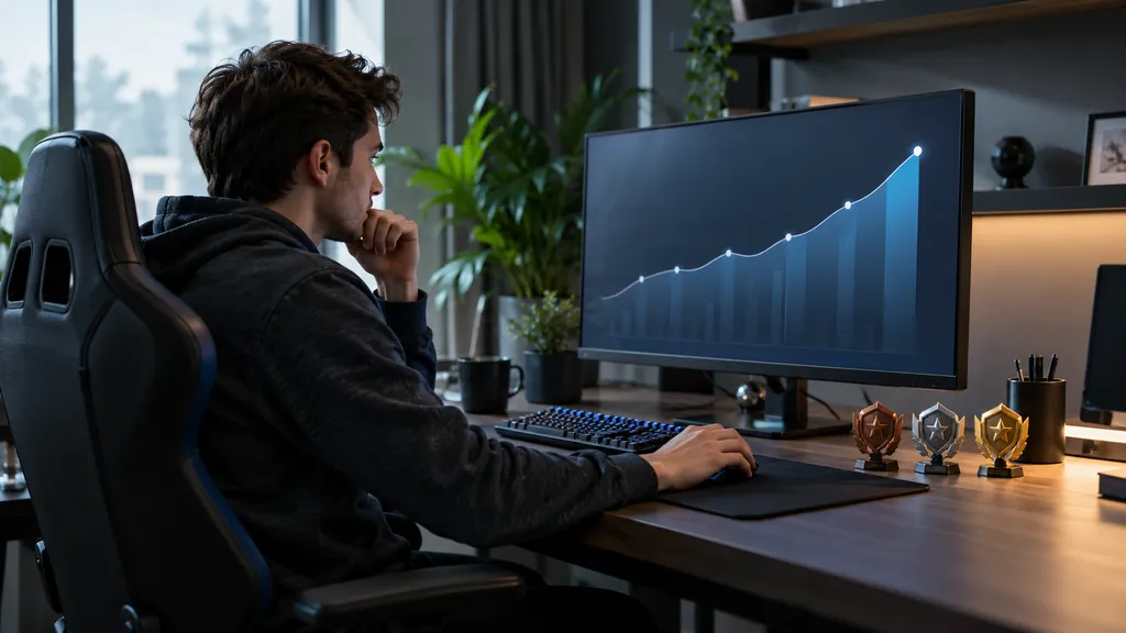 Gaming analytics workstation illustrating R6 Stat Checker - Find Player Rank KD Wins and Match Stats