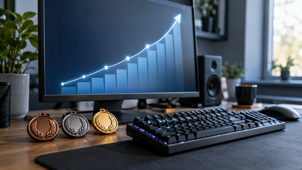 Gaming analytics workstation illustrating R6 Stats - How to Check KD Rank Wins and Match Performance