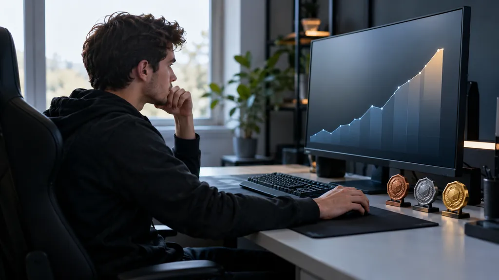 Gaming analytics workstation illustrating R6 Stats - How to Check KD Rank Wins and Match Performance