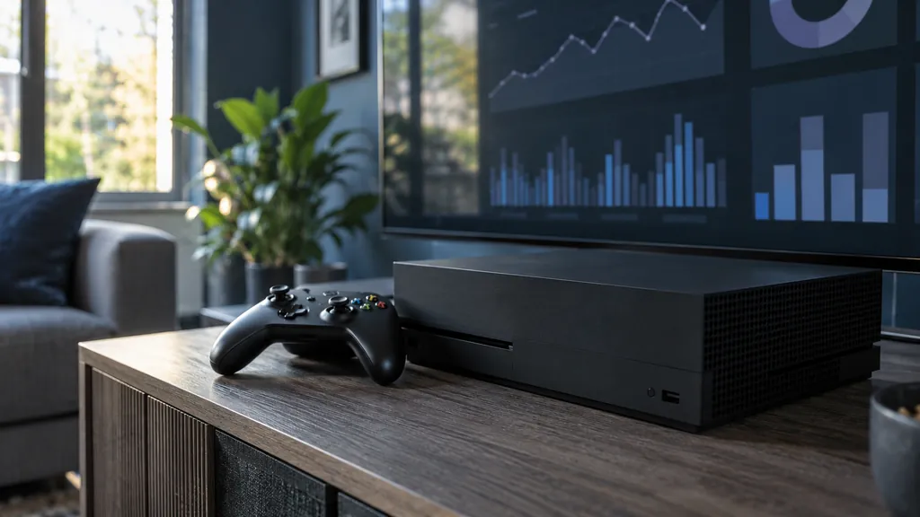 Xbox console gaming setup illustrating R6 Tracker Console - Check Xbox and PlayStation Siege Stats