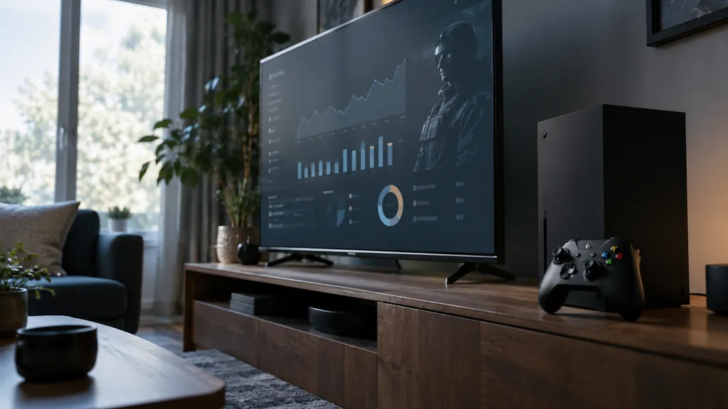 Xbox console gaming setup illustrating R6 Tracker Console - Check Xbox and PlayStation Siege Stats