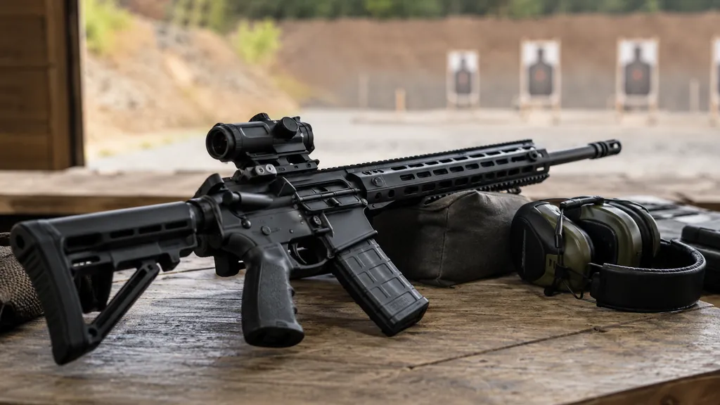 Training-range weapon and equipment illustrating R6 Weapon Stats - Check Weapon Performance Damage and Usage