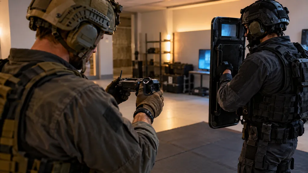 Tactical operator training scene illustrating Rainbow Six Siege Operator Stats - Track Operator Performance