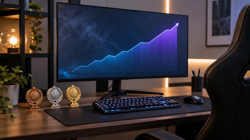 Gaming analytics workstation illustrating Rainbow Six Siege Player Stats - Check Rank KD Wins and Matches