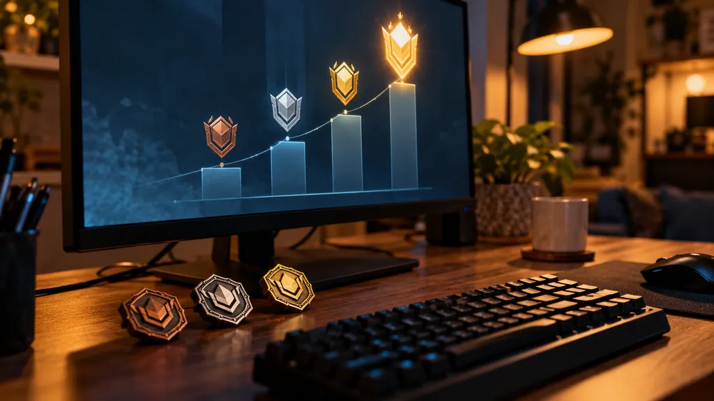Gaming analytics workstation illustrating Rainbow Six Siege Rank Tracker - Check Your Current Rank and RP