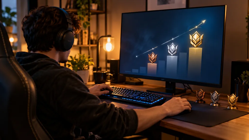 Gaming analytics workstation illustrating Rainbow Six Siege Rank Tracker - Check Your Current Rank and RP