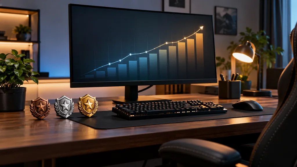 Gaming analytics workstation illustrating Rainbow Six Siege Tracker - Check Stats Rank KD and Match History