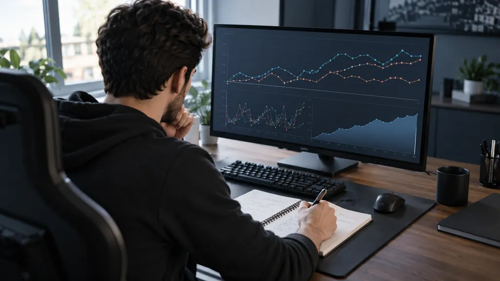 Gaming analytics workstation illustrating Siege Tracker - Complete Guide to Rainbow Six Siege Player Stats