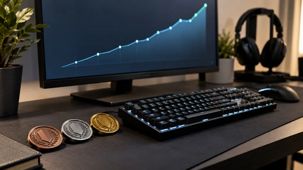 Gaming analytics workstation illustrating Siege Tracker PC - Check Rainbow Six Siege PC Stats and Rank