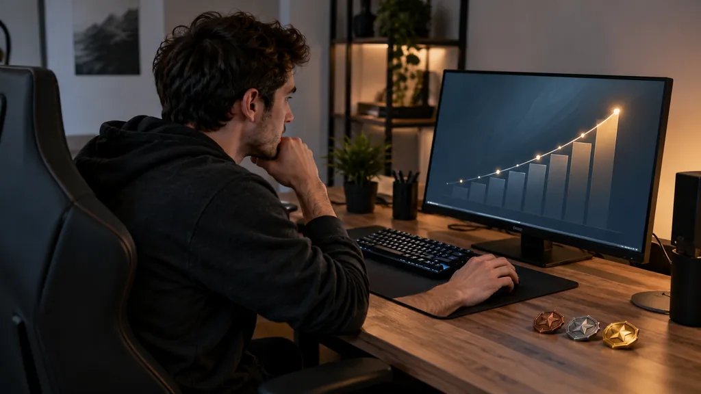 Gaming analytics workstation illustrating Siege Tracker PC - Check Rainbow Six Siege PC Stats and Rank