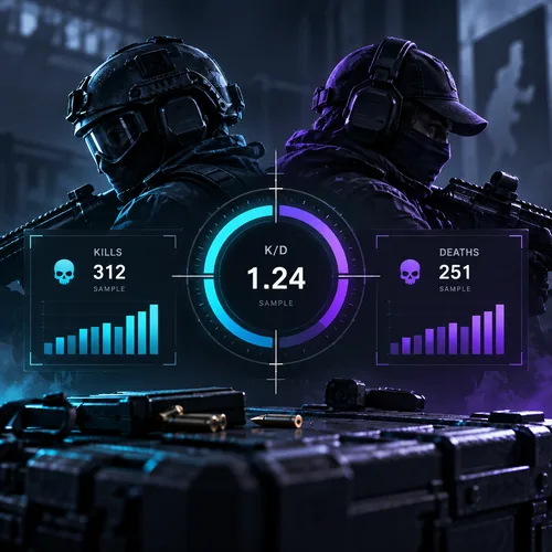 K/D duel analysis graphic comparing gunfights won and lost in an R6 KD calculator example